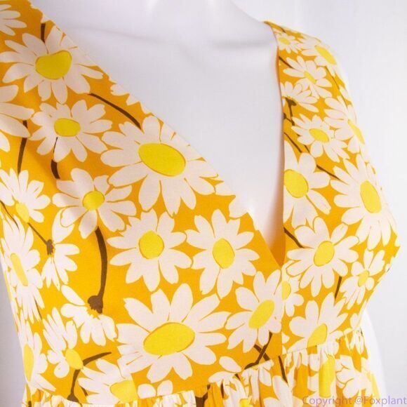 NWT kate spade Kate Daisy Vineyard Midi Cotton‎ Dress, Yellow - Picture 6 of 16